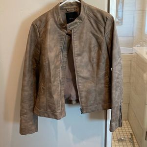 SkinnyGirl Faux Leather Jacket Tan/Beige M